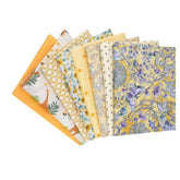 CraftsFabrics Lot de 8 Fat Quarters à motifs floraux jaunes 40 x 50 cm